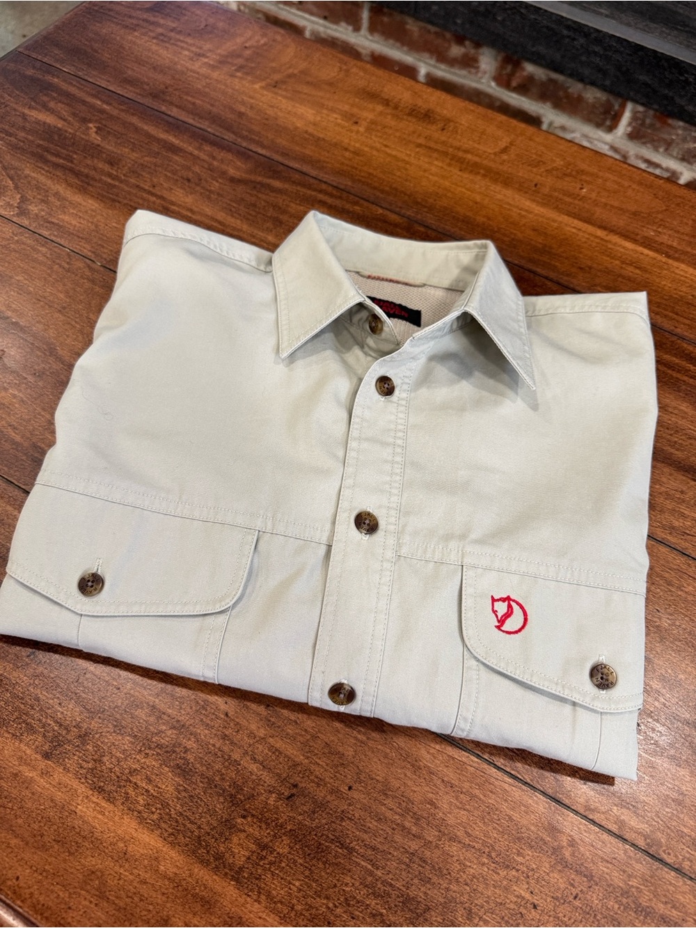 Fjallraven Mens Beige G1000 long sleeve button down trekking shirt